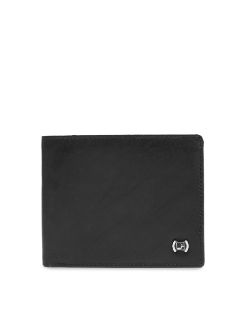 

Da Milano Men Black Solid Leather Two Fold Wallet