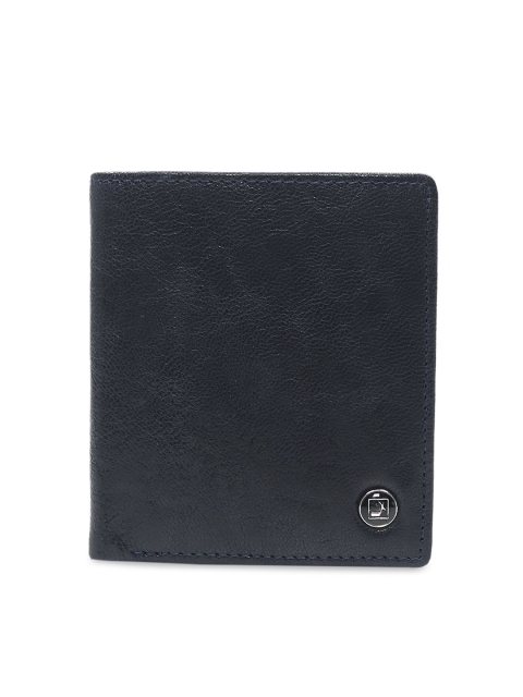 

Da Milano Men Blue Textured Leather Two Fold Wallet