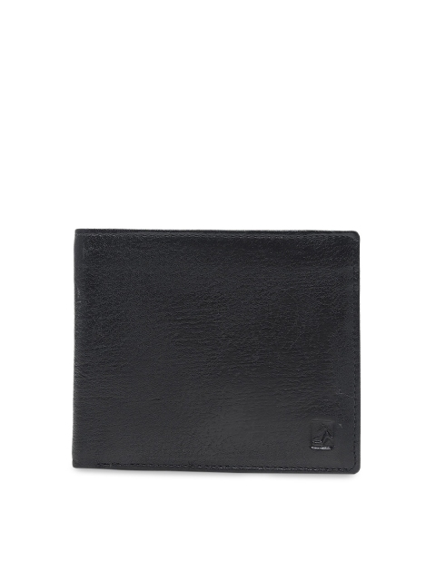 

Da Milano Men Black Solid Leather Two Fold Wallet