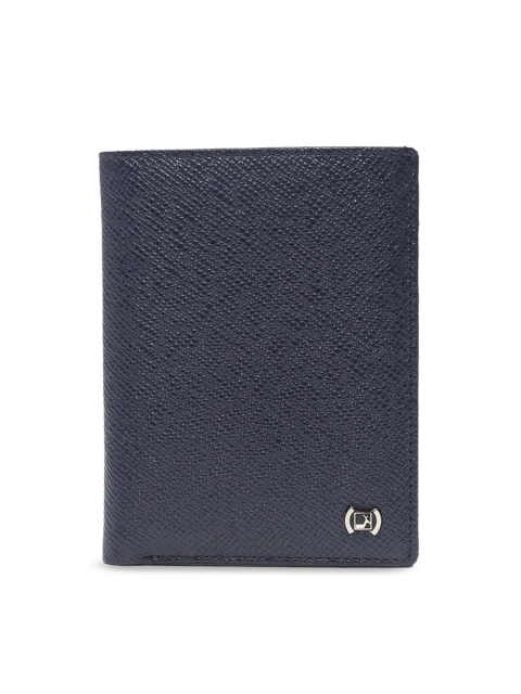 

Da Milano Men Blue Solid Two Fold Leather Wallet