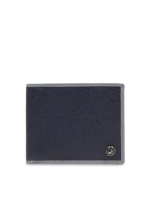

Da Milano Men Navy Blue Solid Leather Two Fold Wallet