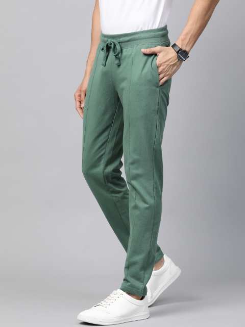 

Mast & Harbour Men Green Solid Track Pants