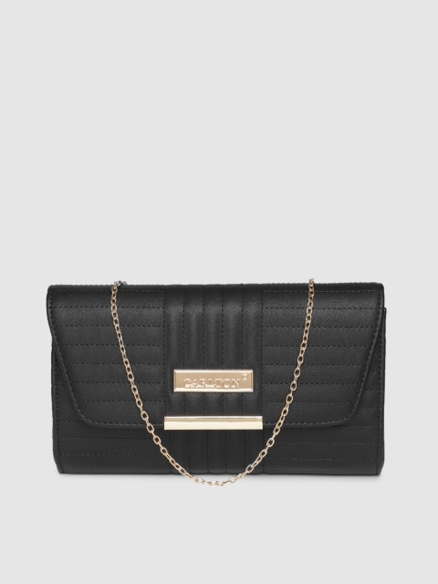 

CARLTON Black Quilted Envelope Clutch