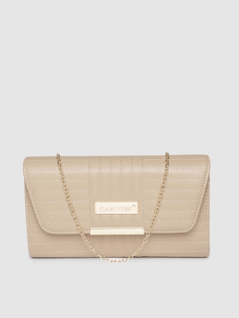 

CARLTON Beige Quilted Envelope Clutch