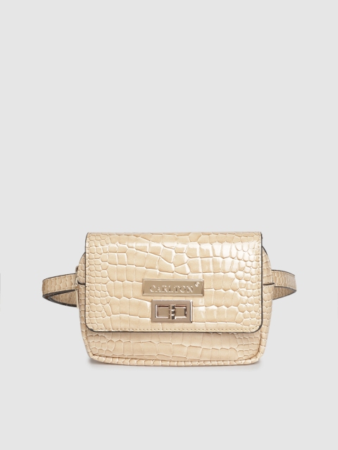 

CARLTON Women Beige Croc Textured Fanny Pack
