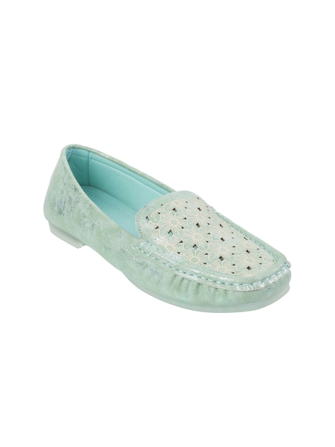 

Metro Women Green Textured Loafers