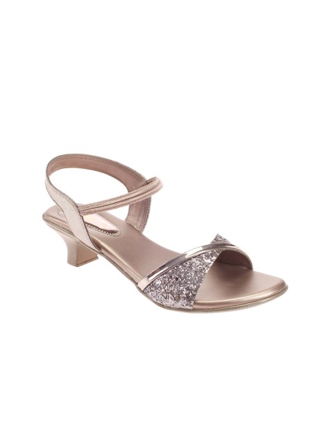 

Khadims Women Silver-Toned & Gold-Toned Embellished Heels