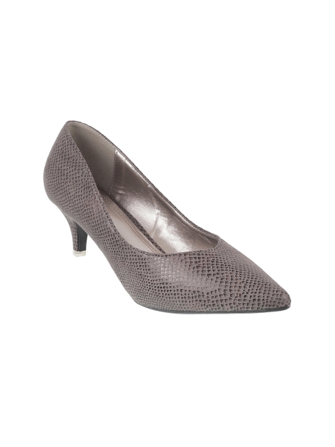 

Metro Women Charcoal Grey Snakeskin Textured Pumps