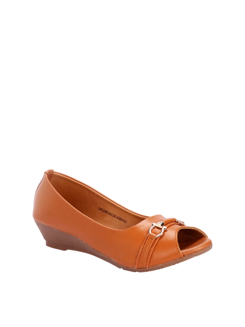 

Khadims Women Tan Brown Solid Peep Toes