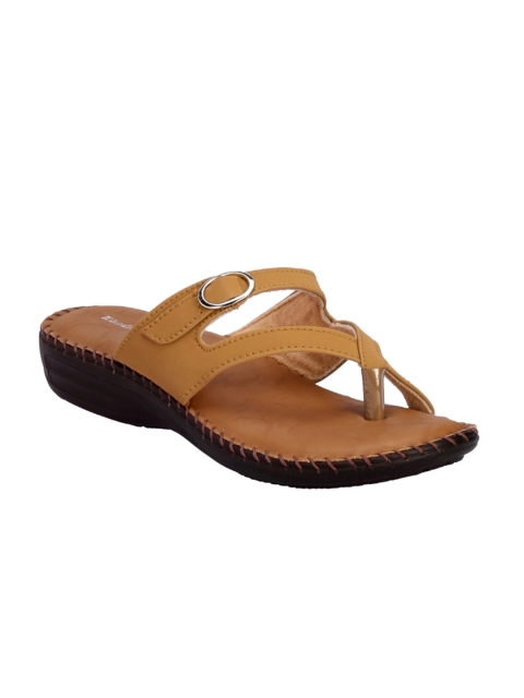 

Khadims Women Tan Brown Solid Open Toe Flats