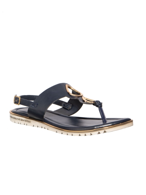 

Khadims Women Navy Blue Solid Open Toe Flats