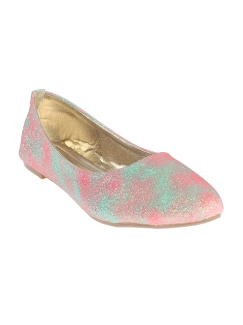 

Khadims Women Pink & Sea Green Printed Ballerinas