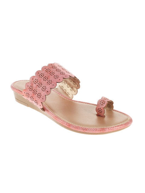 

Khadims Women Pink Woven Design One Toe Flats