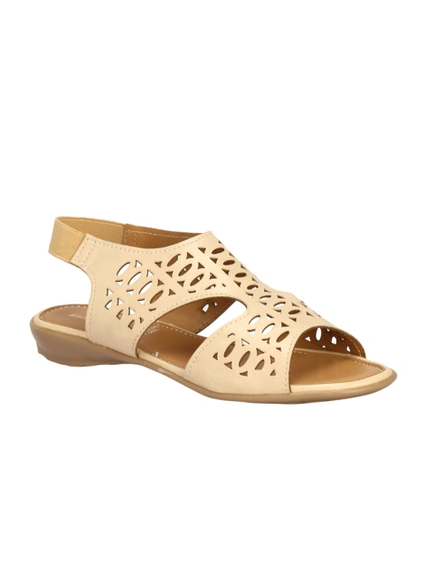 

Khadims Women Beige Woven Design Gladiators
