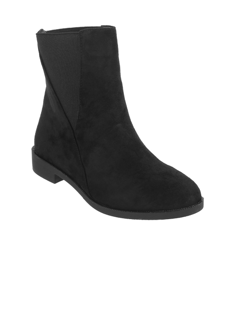 

Metro Women Black Solid Heeled Boots