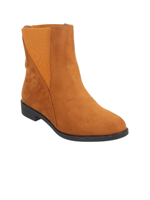 

Metro Women Camel Brown Solid Heeled Boots