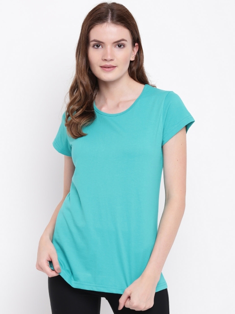 

Kanvin Women Turquoise Blue Solid Lounge T-Shirt