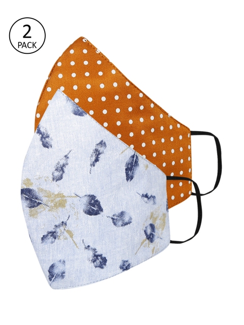 

Tossido Men Pack of 2 Printed 3-Layers Reusable Outdoor Masks, Yellow