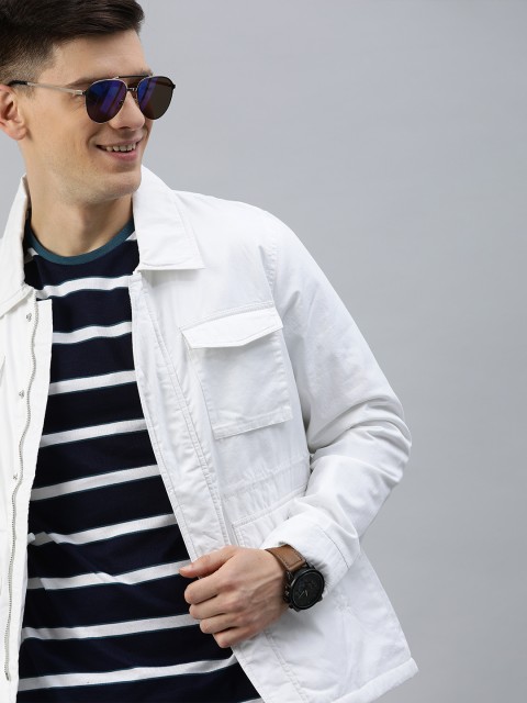 

HERE&NOW Men White Solid Tailored Jacket