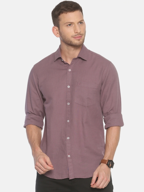 

Linen Club Men Mauve Regular Fit Solid Casual Shirt