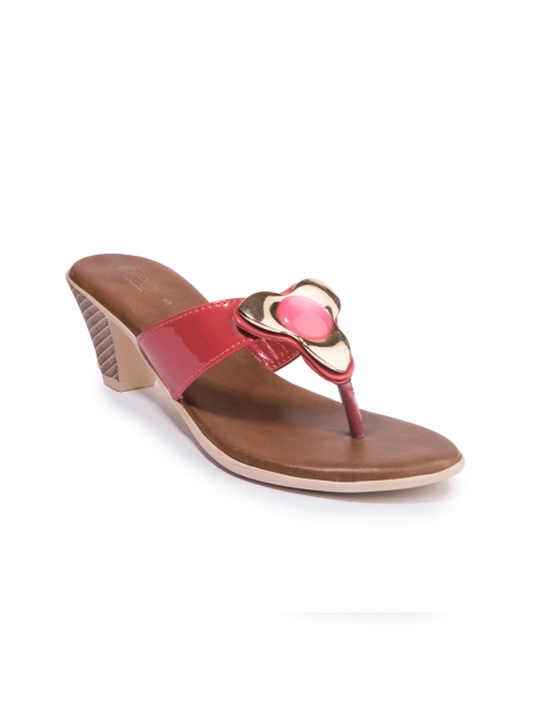 

Khadims Women Red Embellished Block Heels