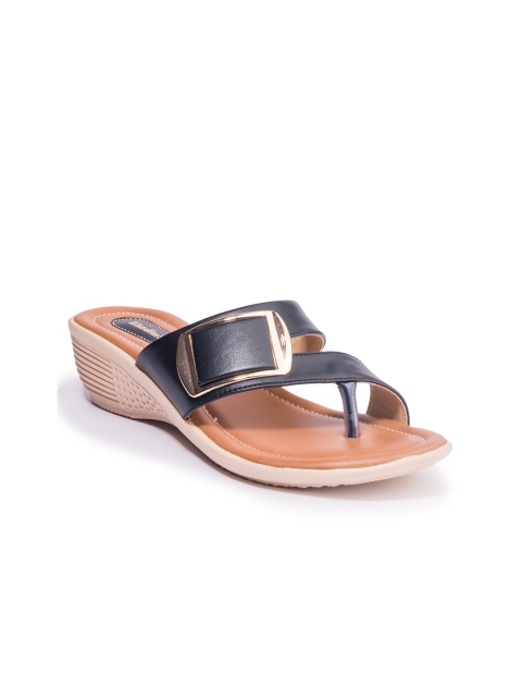 

Khadims Women Navy Blue Solid Sandals