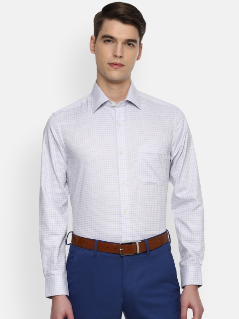 

Louis Philippe Men White Regular Fit Checked Formal Shirt
