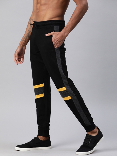

HERE&NOW Men Black & Yellow Striped Joggers