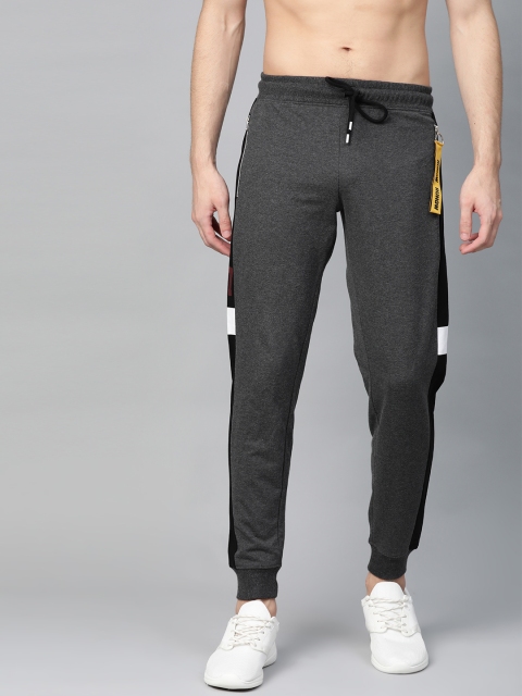 

HERE&NOW Men Charcoal Grey Side Stripe Detail Joggers