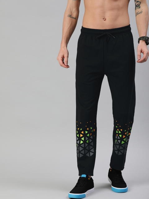 

HERE&NOW Men Black Printed Regular Fit Knitted Track Pants