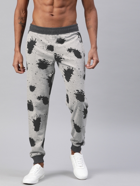 

HERE&NOW Men Grey Printed Straight Fit Joggers