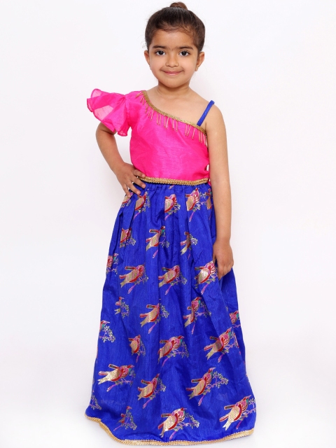 

KID1 Pink & Blue Ready to Wear Lehenga with Blouse