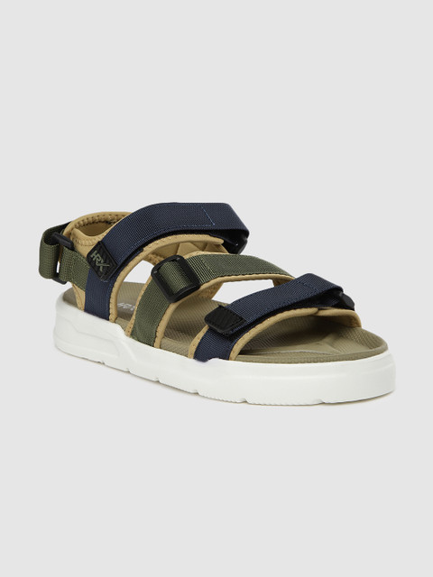 

HRX by Hrithik Roshan Men Navy Blue And Olive Green Hook & Loop Athleisure Sandal