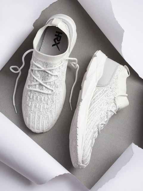 

HRX by Hrithik Roshan Men White & Grey 3D Knit Slip-On Shoes