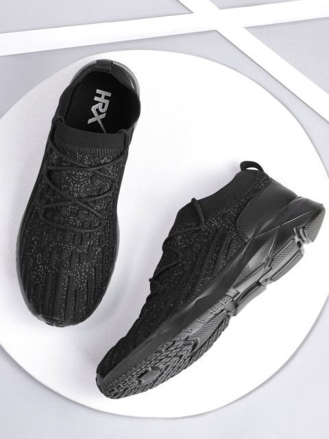 

HRX by Hrithik Roshan Men Black & Charcoal Grey 3D Knit Slip-On Shoes