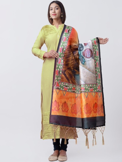 

Unnati Silks Multicoloured Digital Printed Art Silk Sustainable Dupatta, Multi