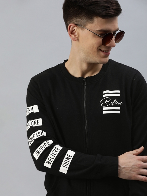 

HERE&NOW Men Black Printed Sweatshirt