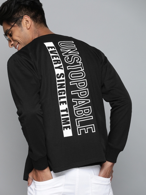 

HERE&NOW Men Black & White Printed Sweatshirt