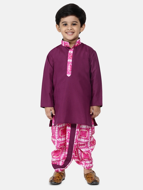 

BownBee Boys Pink Kurta with Blue Dhoti Pants