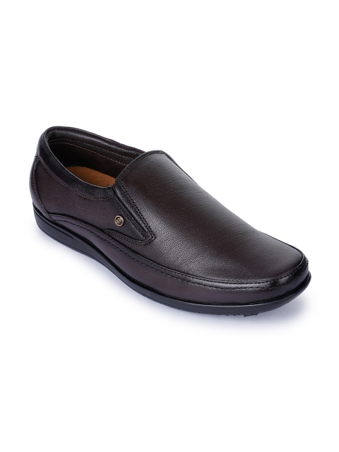

Liberty Men Coffee Brown Solid Leather Formal Slip-On Shoes