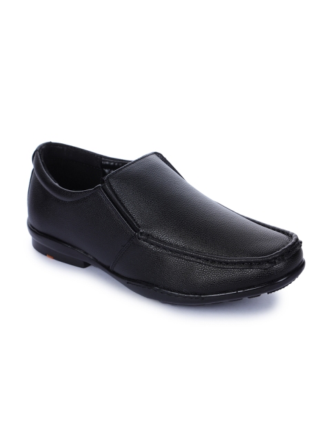 

Liberty Men Black Solid Leather Formal Slip-On Shoes