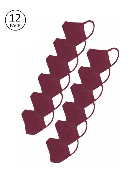 

nestroots Unisex Maroon Pack of 12 Reusable 2-Layers Cloth Masks