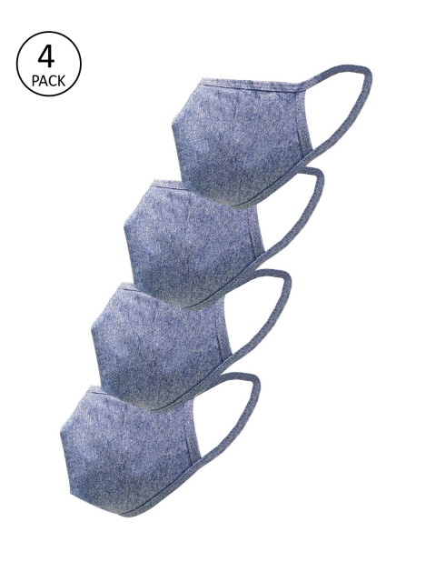 

nestroots Unisex Blue Pack Of 4 2-Ply Reusable Anti-Dust Cloth Masks