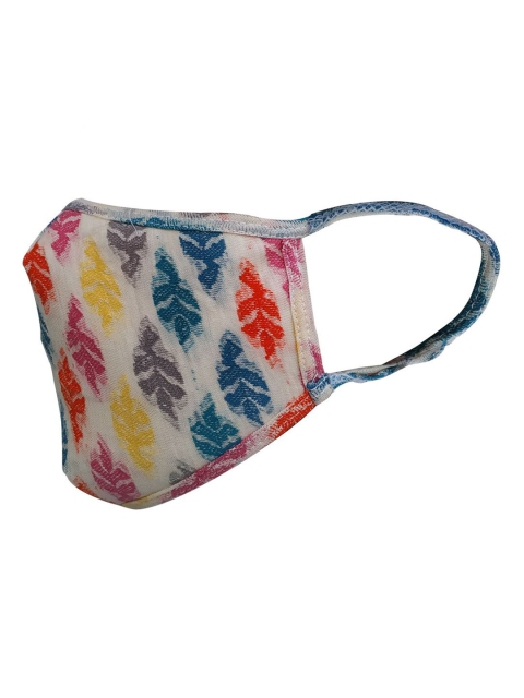 

nestroots Unisex White Printed 2-Ply Reusable Anti-Dust Cloth Masks