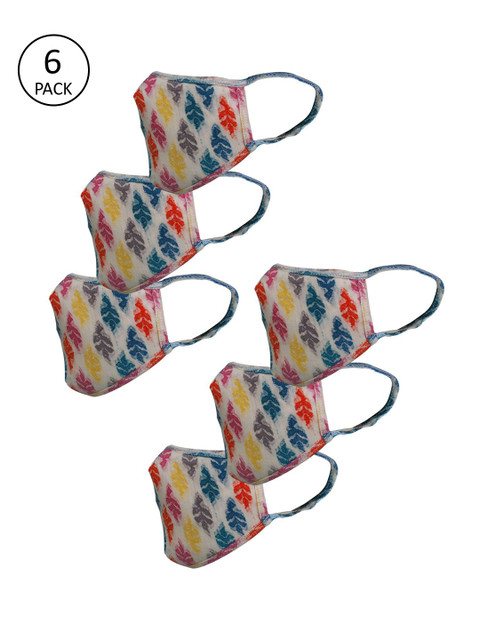 

nestroots Adults Pack of 6 Amrodary Anti Pollution & Anti Dust Reusable 2-Ply Masks, Multi