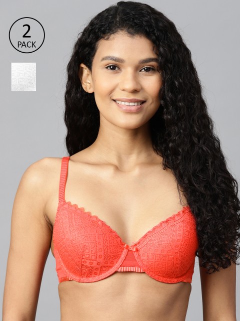 

Marks & Spencer Women Pack of 2 Underwired Lightly Padded Bras, Coral
