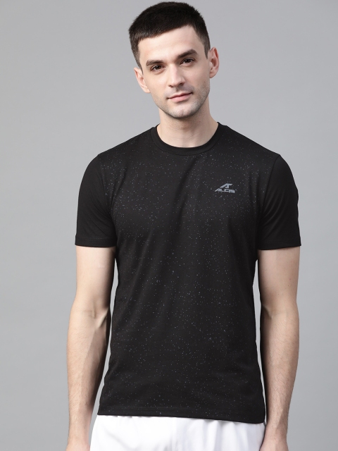 

Alcis Men Black & Grey Printed Round Neck T-shirt
