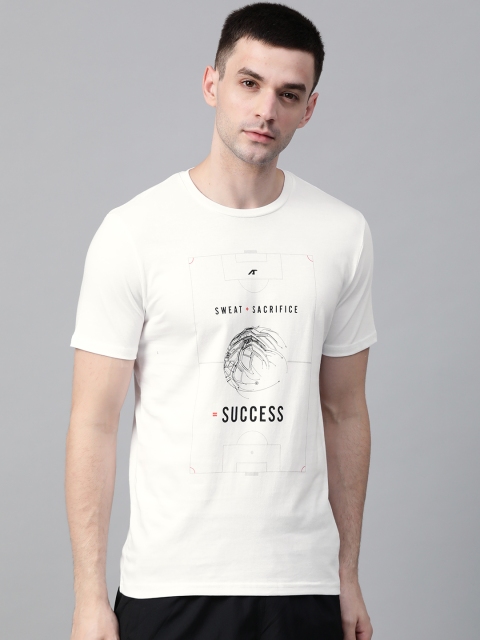 

Alcis Men White & Black Printed Round Neck T-shirt