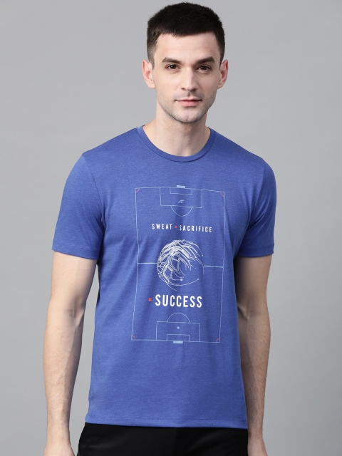 

Alcis Men Blue & White Printed Round Neck T-shirt