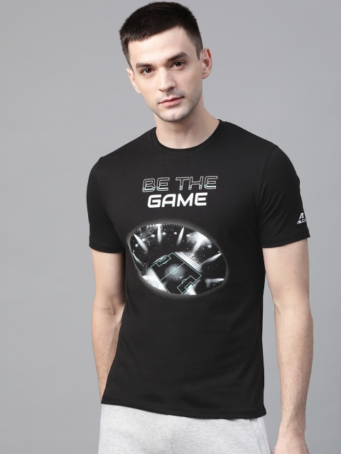 

Alcis Men Black & White Printed Round Neck Outdoor T-shirt
